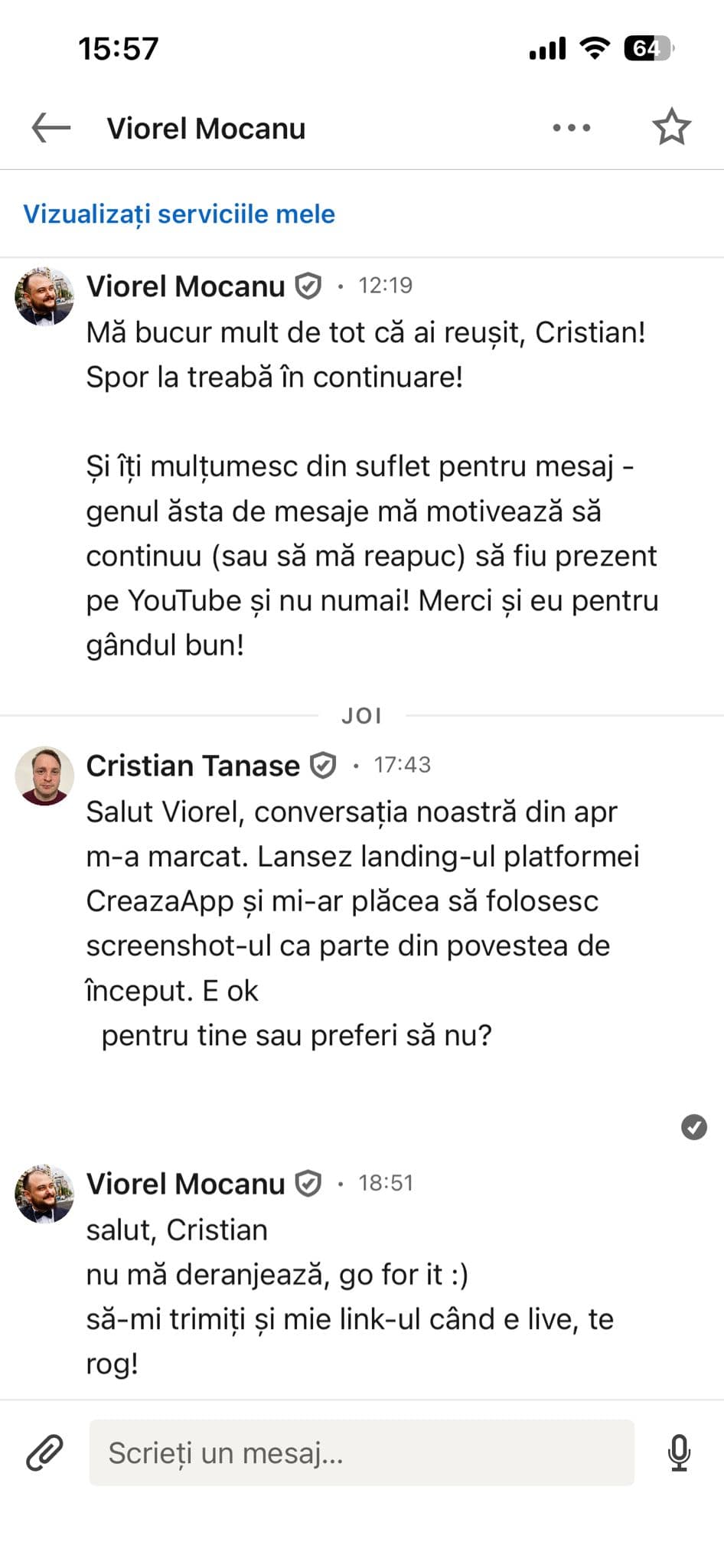 Conversație Viorel Mocanu — permisiunea pentru landing, mai 2026